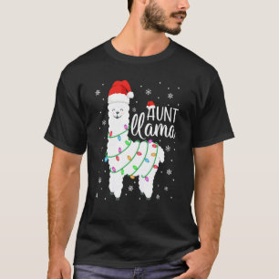 Aunt Llama Funny Christmas Llama Aunt Alpaca Santa T-Shirt