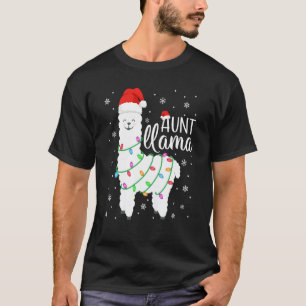 Aunt Llama Funny Christmas Llama Aunt Alpaca Santa T-Shirt