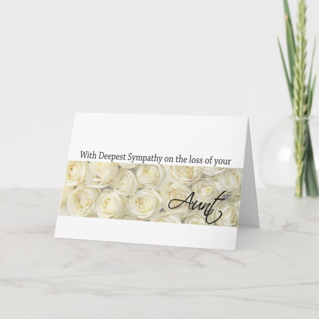 Aunt loss Sympathy rose card (Front)