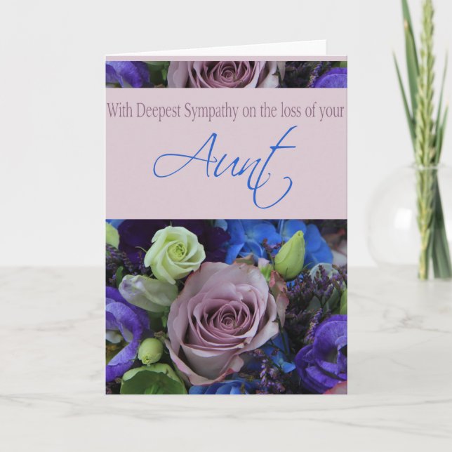 Aunt loss Sympathy rose card (Front)