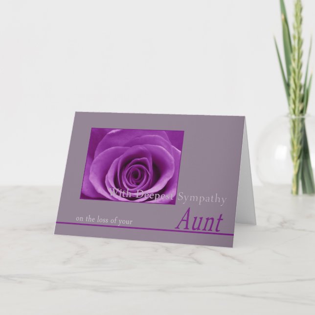 Aunt loss Sympathy rose card (Front)