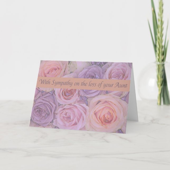 Aunt loss Sympathy rose card (Front)