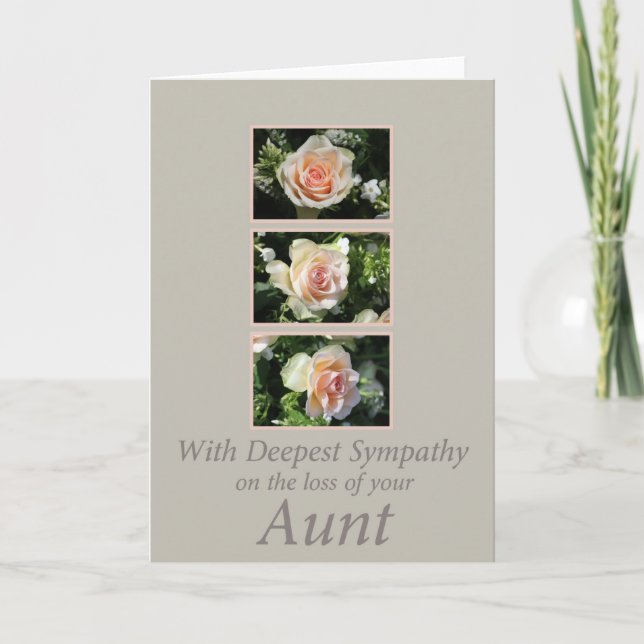 Aunt loss Sympathy rose card (Front)