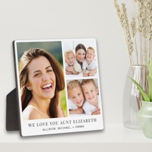 Aunt Love You 3 Photo Collage Plaque