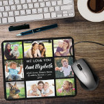 Aunt Love You Photo Collage Black Mouse Mat<br><div class="desc">Give the best aunt a custom black mouse pad featuring an 8 photo collage of her nieces,  nephews,  other family members,  pets,  etc.,  their names,  "We Love You" or "I Love You" and whether she is called "Aunt, " "Auntie, " "Tia, " etc.</div>