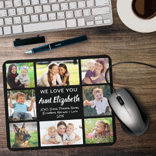 Aunt Love You Photo Collage Black Mouse Mat