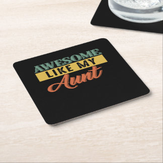 Aunt Lover | Retro Vintage Awesome Like My Aunt Square Paper Coaster