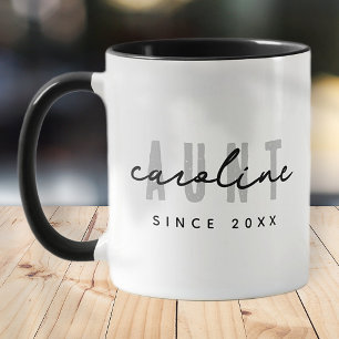 Aunt Modern Elegant Simple Minimalist Chic Mug