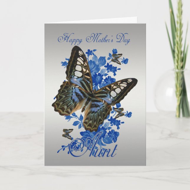 Aunt, Mother's Day Card With Butterflies (Front)
