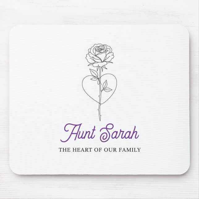 Aunt Mouse Pad – The Heart of Our Family (Front)