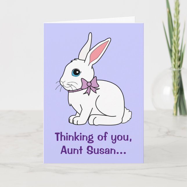 Aunt Name Customisable Easter Bunny Holiday Card (Front)