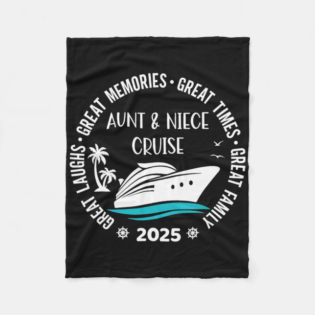 Aunt Niece Cruise Trip 2025 Summer Vacation Matchi Fleece Blanket (Front)