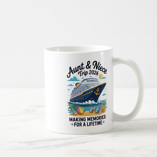 Aunt Niece Cruise Trip 2026 Summer Vacation Matchi Coffee Mug (Right)