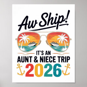 Aunt Niece Cruise Trip 2026 Summer Vacation Matchi Poster