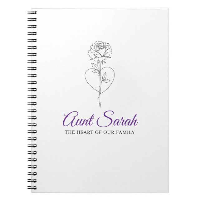Aunt Notebook – The Heart of Our Family (Front)