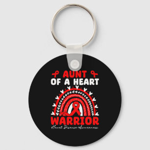 Aunt Of A Heart Warrior Heart Disease Boho Rainbow Key Ring