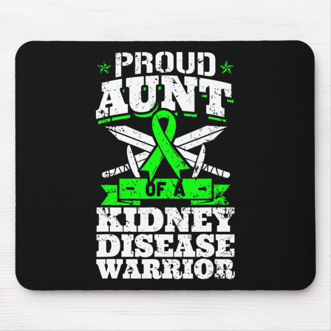 Aunt Of A Kidney Disease Warrior Renal Ckd Awarene Mouse Mat (Front)