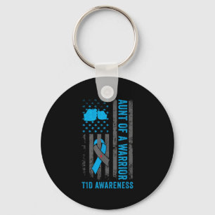 Aunt Of A T1d Warrior Diabetic Type 1 Diabetes Awa Key Ring