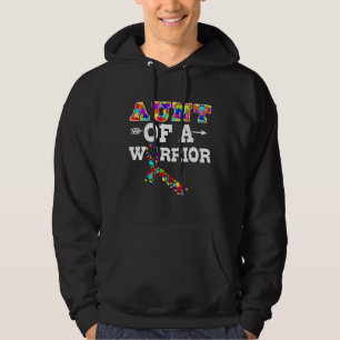 Aunt Of A Warrior Autism Awareness Autistic Autism Hoodie