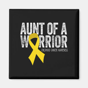 Aunt of a Warrior Childhood Cancer Auntie Ribbon Magnet
