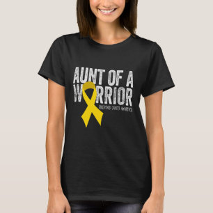 Aunt of a Warrior Childhood Cancer  Auntie Ribbon T-Shirt
