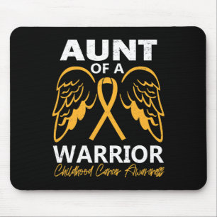 Aunt of A Warrior Childhood Cancer Awareness Angel Mouse Mat