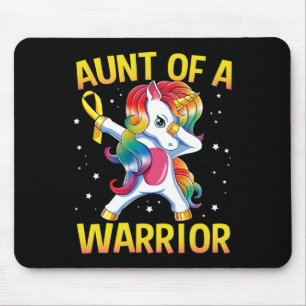 Aunt of a Warrior Childhood Cancer Awareness Dabbi Mouse Mat