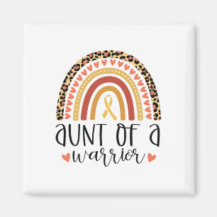 Aunt Of A Warrior Childhood Cancer Leopard Print R Magnet