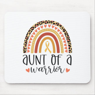 Aunt Of A Warrior Childhood Cancer Leopard Print R Mouse Mat