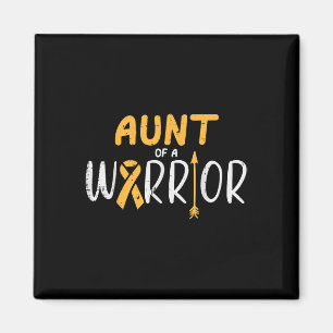Aunt Of A Warrior Childhood Cancer Ribbon Awarenes Magnet