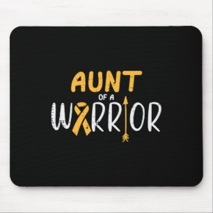 Aunt Of A Warrior Childhood Cancer Ribbon Awarenes Mouse Mat