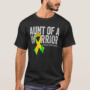 Aunt of a Warrior Childhood Cancer T Shirt Auntie 