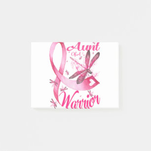 Aunt Of A Warrior Dragonfly Breast Cancer Post-it Notes
