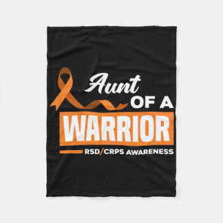 Aunt Of A Warrior Support Supporter Rsd Crps Aware Fleece Blanket