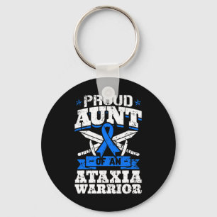 Aunt Of An Ataxia Warrior Awareness Ribbon Dystaxi Key Ring