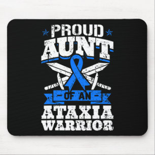 Aunt Of An Ataxia Warrior Awareness Ribbon Dystaxi Mouse Mat