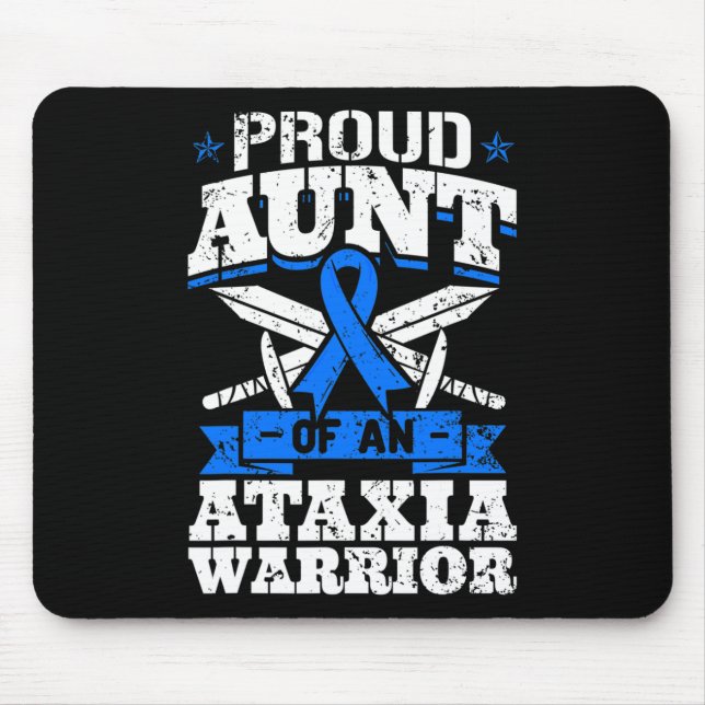 Aunt Of An Ataxia Warrior Awareness Ribbon Dystaxi Mouse Mat (Front)