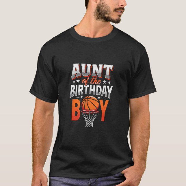 Aunt Of Birthday Boy Sketll Ller  T-Shirt (Front)