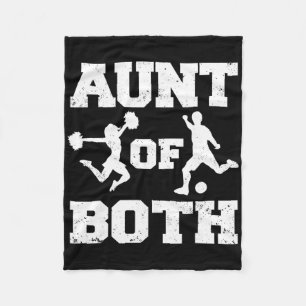 Aunt Of Both Cheer And Soccer Cheerleader Soccer P Fleece Blanket