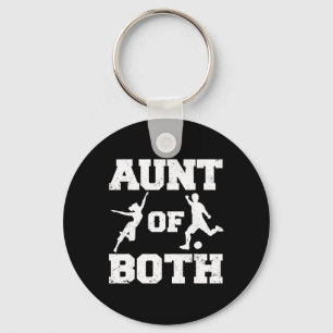 Aunt Of Both Dance And Soccer Funny Dancer Soccer Key Ring