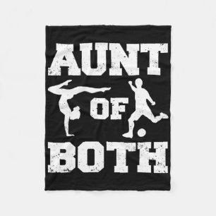 Aunt Of Both Gymnastics And Soccer Gymnast Soccer Fleece Blanket