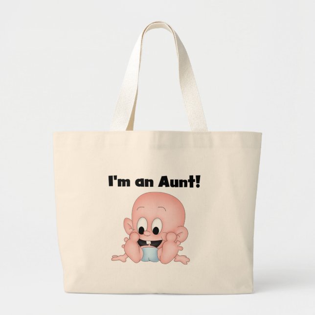 Aunt of New Nephew Tshirts and Gifts Large Tote Bag (Front)