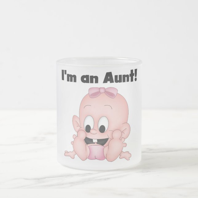 Aunt of New Niece Tshirts and Gifts Frosted Glass Coffee Mug (Center)