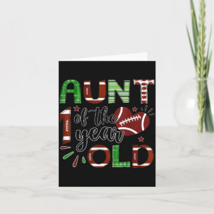 Aunt Of The 1 Year Old Football 1st Birthday Boy M Thank You Card