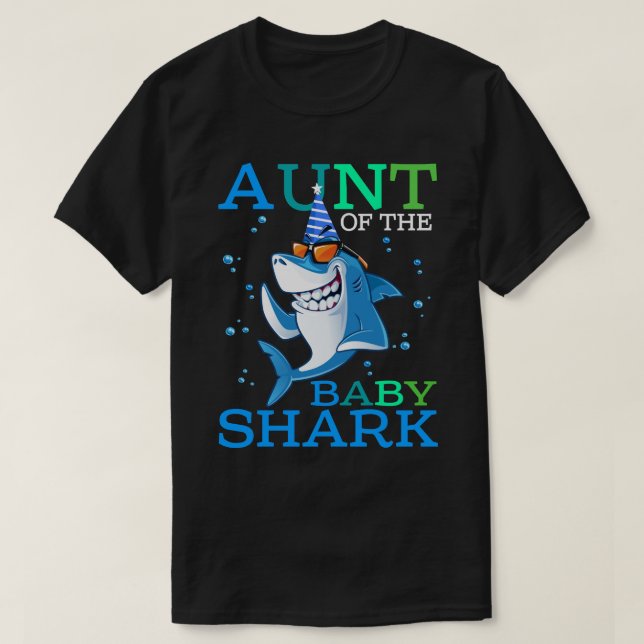 AUNT Of The Baby Shark Birthday Brother Shark Shir T-Shirt (Design Front)