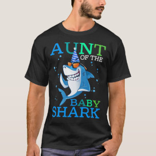 AUNT Of The Baby Shark Birthday Brother Shark Shir T-Shirt