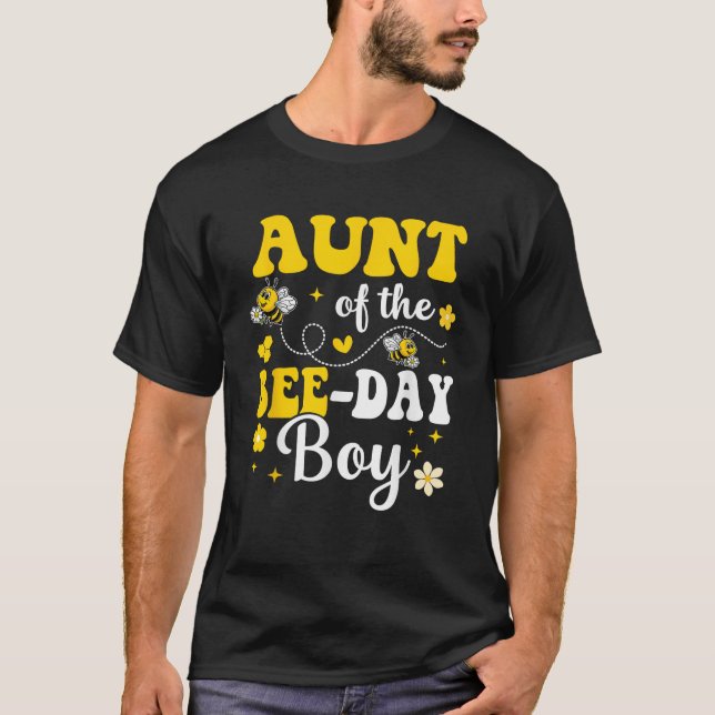 Aunt of the Bee Day Boy Bee Birthday Party Matchin T-Shirt (Front)