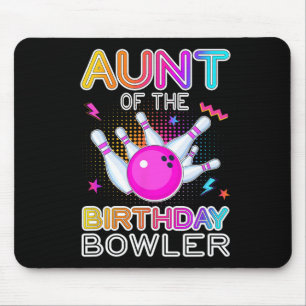 Aunt Of The Birthday Bowler Bday Bowling Party Cel Mouse Mat