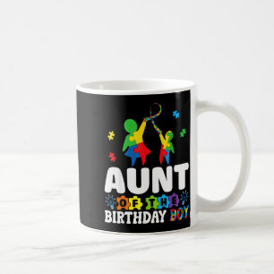 Aunt Of The Birthday Boy Autism Awareness Support Coffee Mug