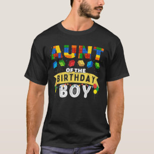 Aunt of the birthday boy Building Blocks Master bu T-Shirt
